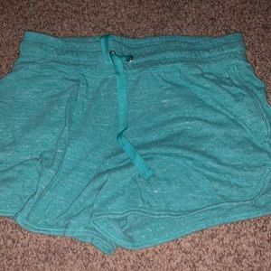 Green workout shorts